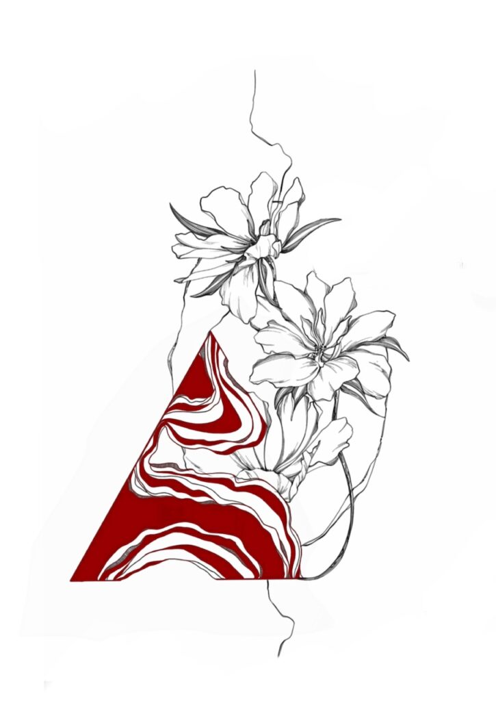 Contemporary flower tattoo design Malmö tatuering abstract art tattoo